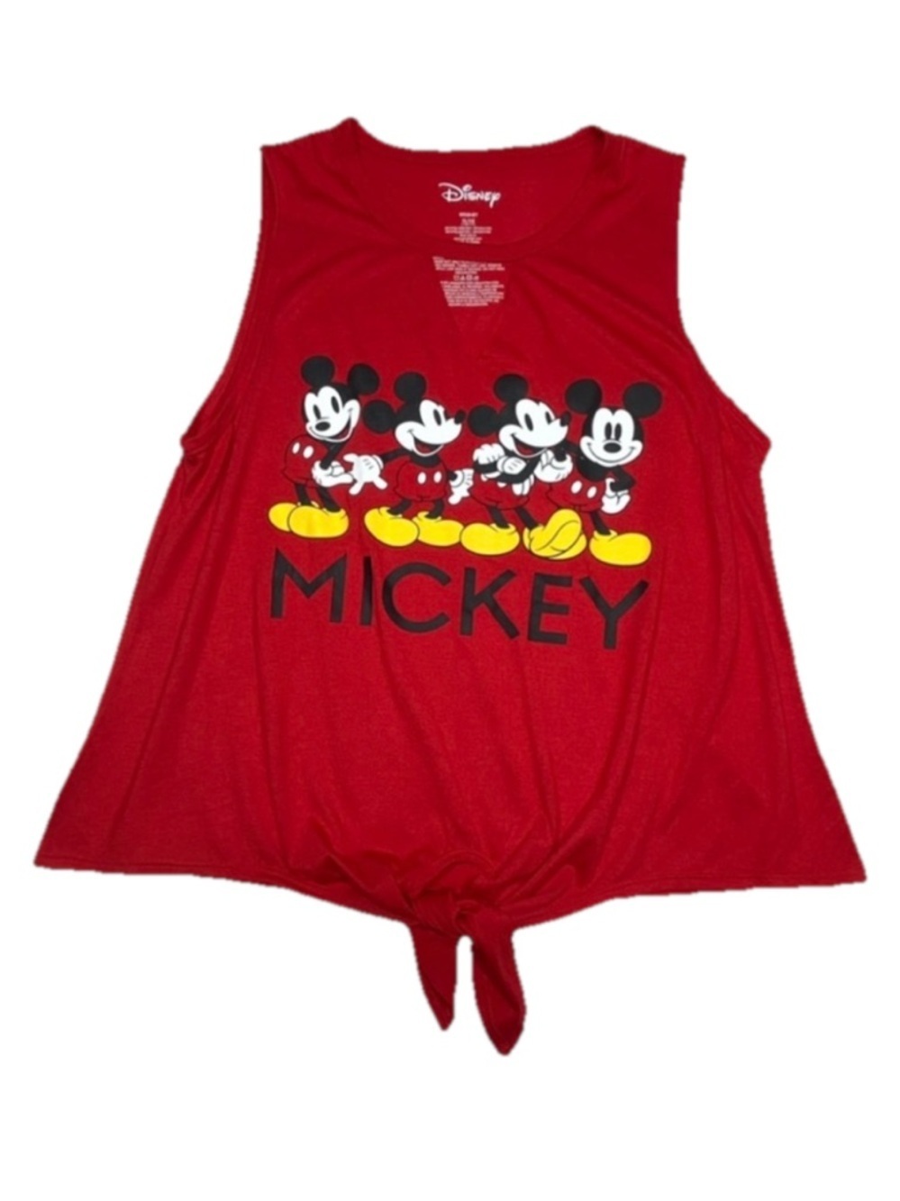 Disney Juniors Mickey Mouse Tie Front Tank Top Red Size 15-17 (XL)